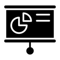 paj Diagram ikon, fast dessin av företag presentation vektor