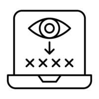 Passcode Innerhalb Laptop mit Auge, Symbol von Passwort Überwachung vektor