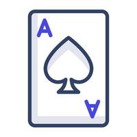 eben Design von As von Herz, Poker Karte vektor