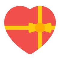 en dekorativ hjärta gåva ikon i platt stil vektor