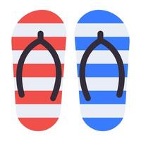 strand sandaler ikon, platt design av flip flops vektor
