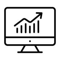 online Daten Analytik Symbol, Vektor Design von Wachstum Diagramm