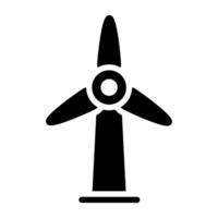 Wind Turbine Symbol im editierbar Gliederung Design vektor