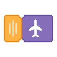 biljett med flygplan ikon, vektor design av flygplan biljett