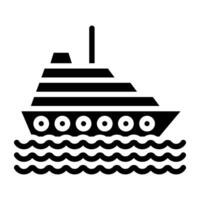 Reise durch Wasser Fahrzeug, Boot Symbol vektor