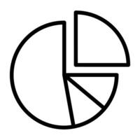 en linjär design, ikon av paj Diagram vektor
