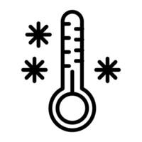 Schneeflocke mit Thermometer zeigen editierbar Symbol von kalt Wetter vektor