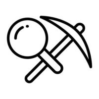 en linjär design ikon av Sök hammare, tillgängliga för omedelbar ladda ner vektor