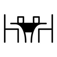 tabell med stolar, ikon av uteplats möbel vektor