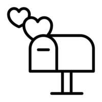 Herzen mit Mail Slot, Liebe Briefkasten Symbol vektor