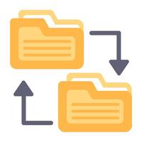 Dateien mit synchronisieren Pfeile, Symbol von Mappe Transfer vektor