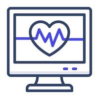 Herzschlag Innerhalb Monitor abbilden Cardio Monitor Symbol vektor