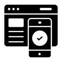 ein Glyphe Design, Symbol von Telefon Webseite vektor