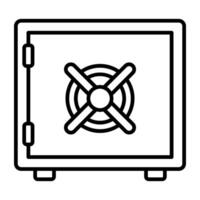 en linjär design, ikon av Bank skåp vektor