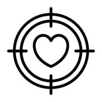 Herz Innerhalb Fadenkreuz, Liebe Ziel Symbol vektor