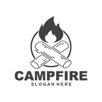 Lagerfeuer-Logo-Design-Vektor-Vorlage vektor