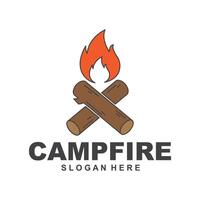 Lagerfeuer-Logo-Design-Vektor-Vorlage vektor