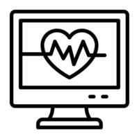 Herzschlag Innerhalb Monitor abbilden Cardio Monitor Symbol vektor