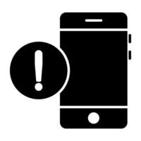 ein modisch Design Symbol von Handy, Mobiltelefon Error vektor