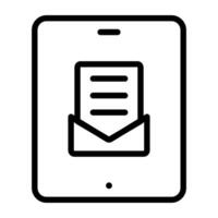 Briefumschlag mit Smartphone, Symbol von Handy, Mobiltelefon Mail vektor