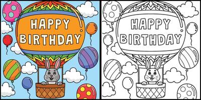 glücklich Geburtstag heiß Luft Ballon Illustration vektor