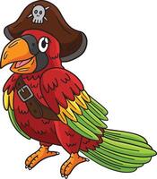Pirat Papagei Karikatur farbig Clip Art Illustration vektor
