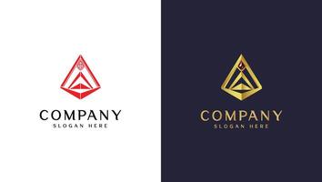 das Pyramide Logo ist dekoriert mit Diamanten vektor