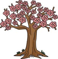 sakura träd tecknad serie färgad ClipArt illustration vektor