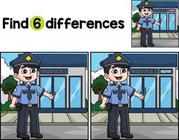 glücklich Polizist finden das Unterschiede vektor