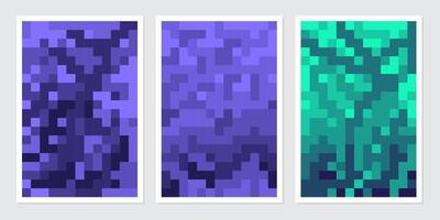 einstellen abstrakt Pixel Hintergrund Startseite Vektor. modern Digital Hintergrund mit bunt. futuristisch Landung Seite Illustration zum Marke, Werbung, Werbung, Netz, Poster, Karte vektor