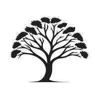 Baum Symbol isoliert schwarz auf Weiß Hintergrund. Vektor Illustration.