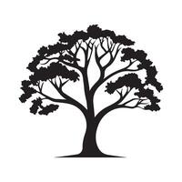 Baum Symbol isoliert schwarz auf Weiß Hintergrund. Vektor Illustration.