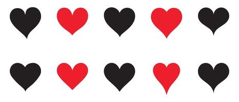 uppsättning av hjärtan kärlek på en vit bakgrund. vektor illustration i platt stil.