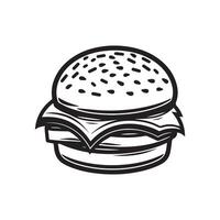 Burger Essen Symbol Weiß Hintergrund Vektor Design.