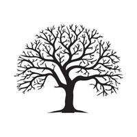 Baum Symbol isoliert schwarz auf Weiß Hintergrund. Vektor Illustration.