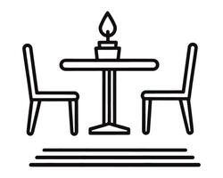 dining tabell ikon på vit bakgrund vektor illustration