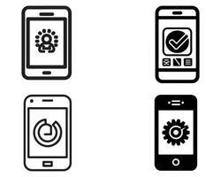 Handy, Mobiltelefon Telefon Symbol einstellen Vektor auf Weiß Hintergrund Illustration