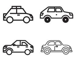 bil ikon uppsättning på vit vektor på vit bakgrund stock illustration