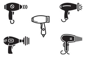 Friseur Symbol Technologie einstellen Vektor Design auf Weiß Hintergrund Illustration