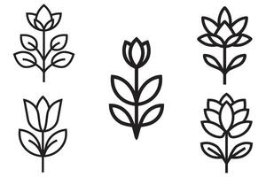 Blume mit und Blätter von Vektor Design auf Weiß Hintergrund Illustration