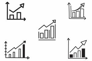 tillväxt ikon uppsättning översikt vektor illustration på vit bakgrund