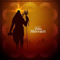 glücklich maha Shivratri Herr Shiva Anbetung religiös indisch Festival Karte vektor