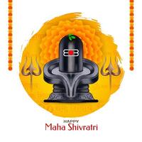 Lycklig maha shivratri herre shiva dyrkan religiös indisk festival kort vektor