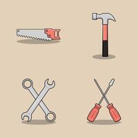 kostenlos Illustration Vektor Grafik von Heimwerker Werkzeug Sammlung. perfekt zum Konstruktion Arbeitskräfte, usw.