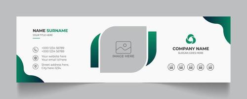 geschäftliche E-Mail-Signatur mit einem Autorenfoto Platz modernes und minimalistisches Layout vektor