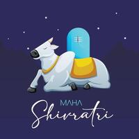 Illustration von Herr Shiva mit Nandi, indisch Gott von Hindu zum Shivratri im Hindi-Shivratri ki shubhkamnaye vektor