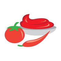 Tomate Soße Symbol Logo Vektor Design Vorlage