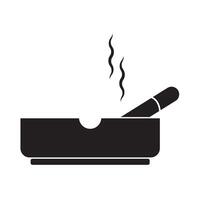 Zigarette Aschenbecher Symbol Logo Vektor Design Vorlage