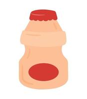 yoghurt probiotisk dryck flaska ikon i söt tecknad serie teckning vektor illustration