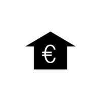 Euro Zeichen Haus Symbol Vektor Design Vorlagen einfach